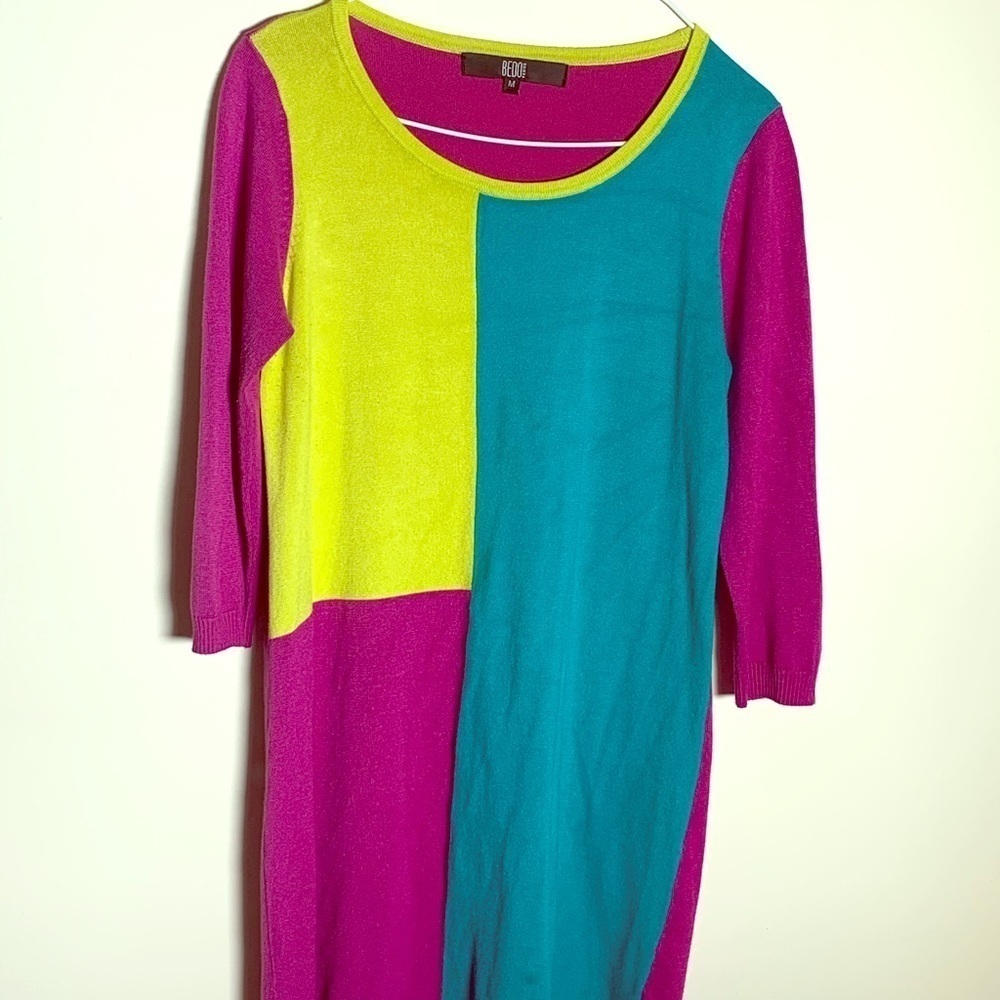 Bedo vintage stretch neon sweater dress medium
